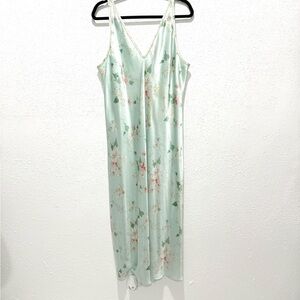 Halston‎ Heritage satin Pastel Floral slip Dress nightgown 1X